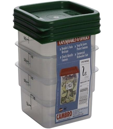 Amazon | Cambro 蓋付き容器 - 4クォートと6クォートの食品ストレージ